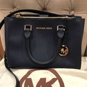 Michael Kors Sutton Small Satchel Navy